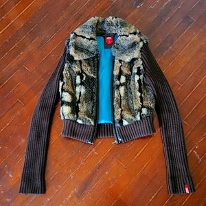 Furry zipper jacket